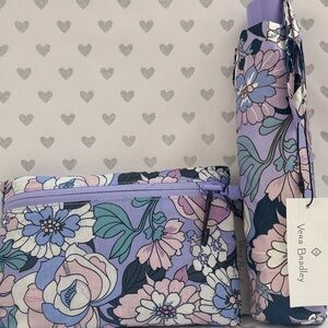 Vera Bradley Packabke Tote Bag with Umbrella Set Lavender